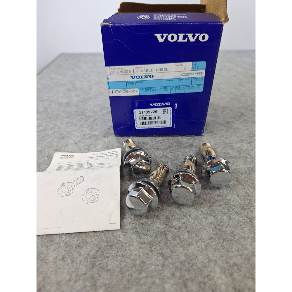 Genuine Volvo Lockable Wheel Bolt Kit 31439226  Chrome Set of 4